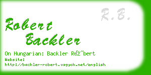 robert backler business card